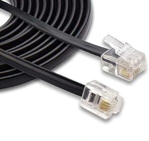 Telephone Modem Line Cable RJ11 2 Core (Compatible with Landline Phone, Line Cable, Black )