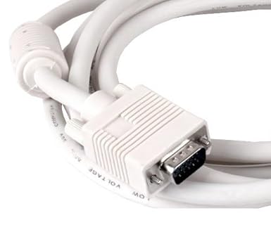 VGA Male to Male ,15-Pin Cable/Adapter for PC, Monitor, Projector, Laptop, TV, LCD/LED (White) - Image 5